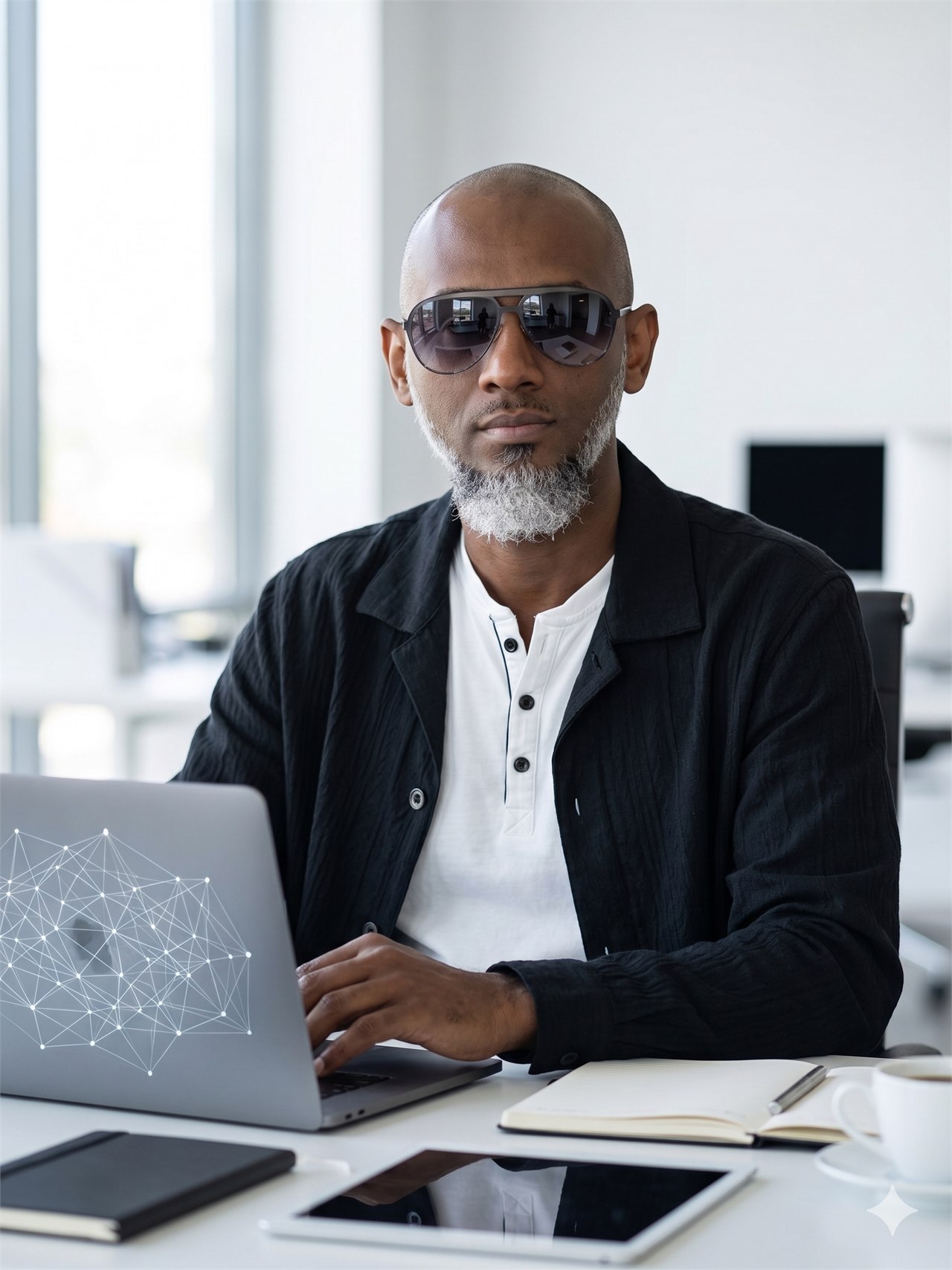 Tamirat Wubie at a laptop